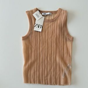 Zara sheer ribbed tank